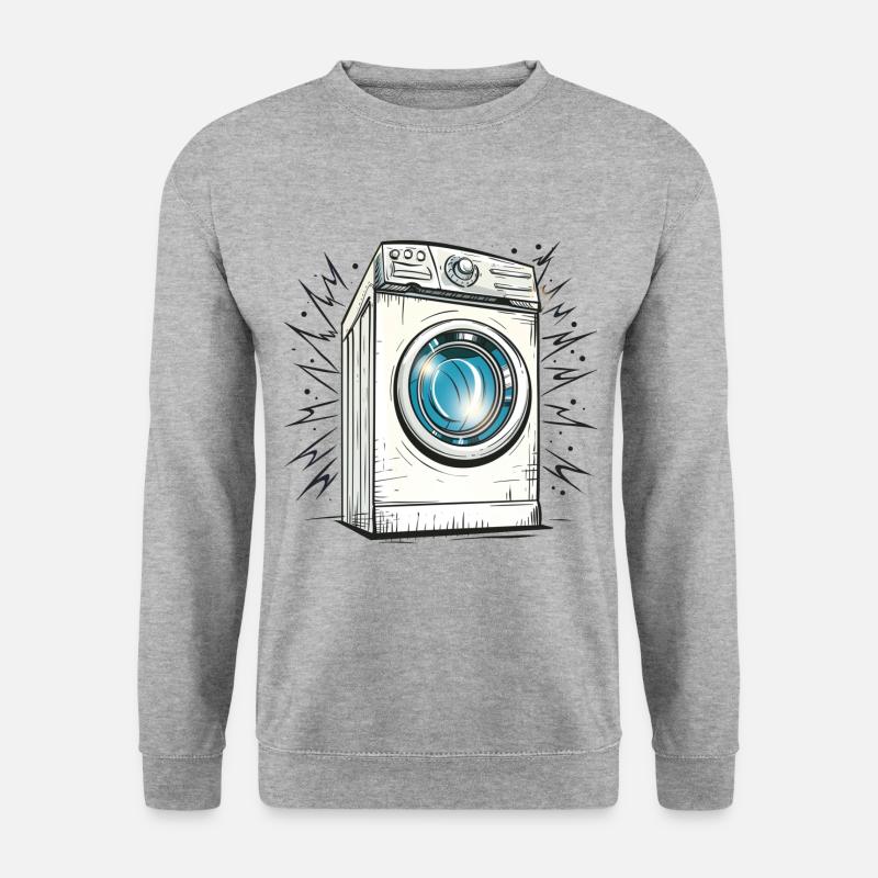 Waschmaschine - Unisex Pullover - Weißgrau meliert