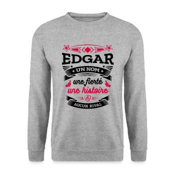 EDGAR UN NOM UNE FIERTÉ AUCUN RIVAL - Sweat-shirt Unisexe - gris chiné - Devant - Alina (178cm) & Michal (187cm)