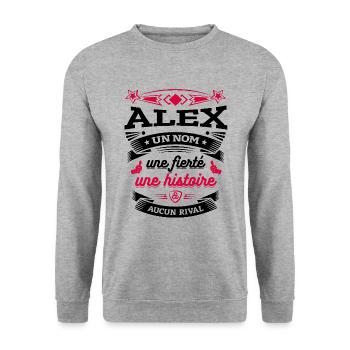 ALEX UN NOM UNE FIERTÉ AUCUN RIVAL - Sweat-shirt Unisexe - gris chiné - Devant - Alina (178cm) & Michal (187cm)