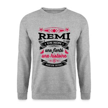 REMI UN NOM UNE FIERTÉ AUCUN RIVAL - Sweat-shirt Unisexe - gris chiné - Devant - Alina (178cm) & Michal (187cm)
