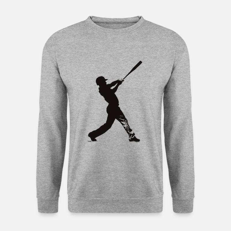 Baseballspieler schwarz weiß - Unisex Pullover - Weißgrau meliert