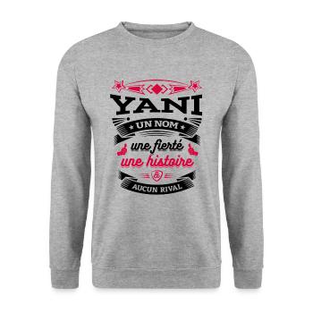 YANI UN NOM UNE FIERTÉ AUCUN RIVAL - Sweat-shirt Unisexe - gris chiné - Devant - Alina (178cm) & Michal (187cm)