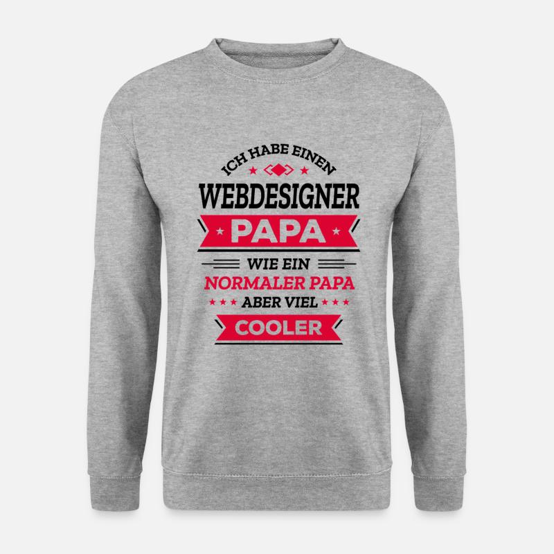 WEBDESIGNER PAPA: COOL, DIGITAL, INNOVATIV - Unisex Pullover - Weißgrau meliert