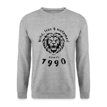 35. Geburtstag Sauvage, libre et indompté depuis 04/1990 - Sweat-shirt Unisexe - gris chiné - Devant - Alina (178cm) & Michal (187cm)