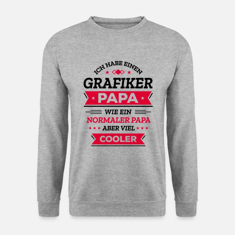 GRAFIKER PAPA: GEBURTSTAG WEIHNACHTEN VATERTAG - Unisex Pullover - Weißgrau meliert