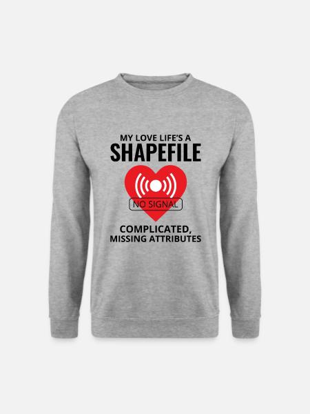 Shapefile GIS Analyst Humor Geospatial Tech - Unisex Pullover - Weißgrau meliert