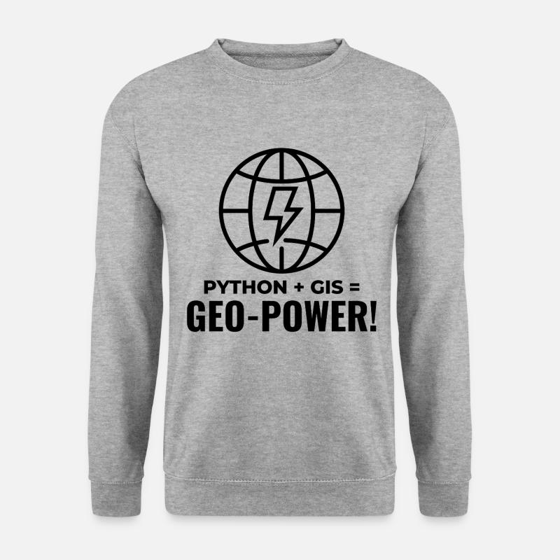 Python GIS Geo-Power Programming Geospatial - Unisex Sweatshirt - salt & pepper