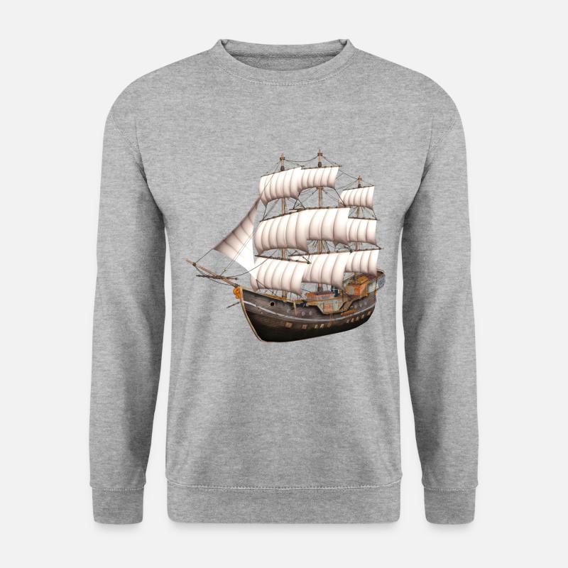 Ship - Unisex Pullover - Weißgrau meliert