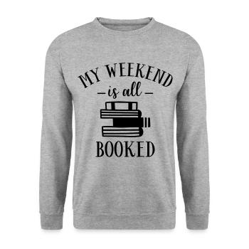 Livres de livres Lire le livre Literature Bookworm - Sweat-shirt Unisexe - gris chiné - Devant - Alina (178cm) & Michal (187cm)