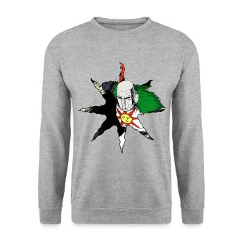 Sonnenritter - Sweat-shirt Unisexe - gris chiné - Devant - Alina (178cm) & Michal (187cm)