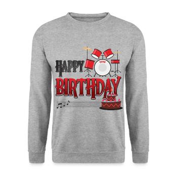 Geburtstag Geburtstagskuchen Geburtstagstorte - Unisex Pullover - Weißgrau meliert - Vorne - Alina (178cm) & Michal (187cm)