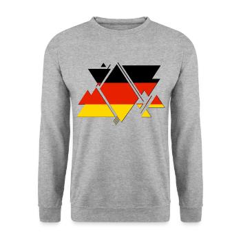 Allemagne Germany Flagge Flag - Sweat-shirt Unisexe - gris chiné - Devant - Alina (178cm) & Michal (187cm)