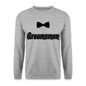 Groomsman bester Mann Bachelor Henne Nacht Party Geschenk - Unisex Pullover - Weißgrau meliert - Vorne - Alina (178cm) & Michal (187cm)