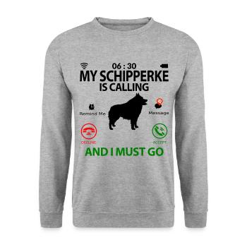 Schipperke dog sayings funny funny humor - Unisex Sweatshirt - salt & pepper - Front - Alina (178cm) & Michal (187cm)