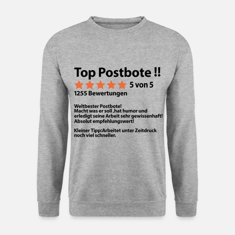 Postbote Postzusteller Danke Dankeschön Sprüche - Unisex Pullover - Weißgrau meliert