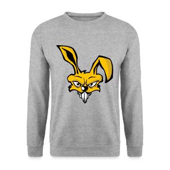 Kaninchen - Unisex Pullover - Weißgrau meliert - Vorne - Alina (178cm) & Michal (187cm)