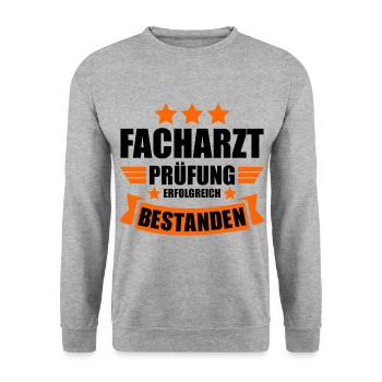Facharztprüfung Bestanden Facharzt Abschluss - Unisex Pullover - Weißgrau meliert - Vorne - Alina (178cm) & Michal (187cm)