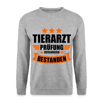 Tierarzt Abschluss Abschlussprüfung bestanden - Unisex Pullover - Weißgrau meliert - Vorne - Alina (178cm) & Michal (187cm)