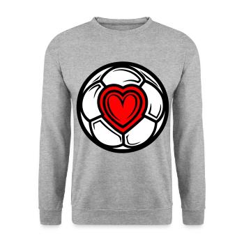 Soccer Heart Love - Unisex Sweatshirt - salt & pepper - Front - Alina (178cm) & Michal (187cm)
