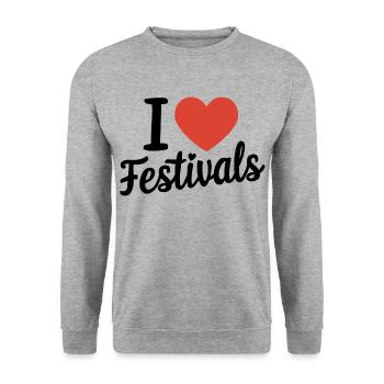 I love festivals - Unisex Sweatshirt - salt & pepper - Front - Alina (178cm) & Michal (187cm)