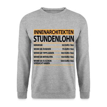 Innenarchitekten Innenarchitektur Lustige Spruch - Unisex Pullover - Weißgrau meliert - Vorne - Alina (178cm) & Michal (187cm)