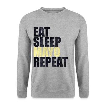 Eat Sleep Mayo Repeat Mayonnaise French Fries Gift - Unisex Sweatshirt - salt & pepper - Front - Alina (178cm) & Michal (187cm)