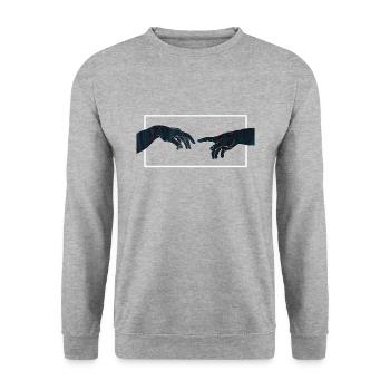 Created by GOD - Unisex Sweatshirt - salt & pepper - Front - Alina (178cm) & Michal (187cm)