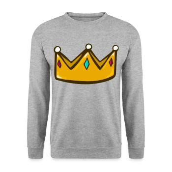 couronne - Sweat-shirt Unisexe - gris chiné - Devant - Alina (178cm) & Michal (187cm)