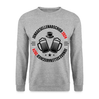 Enterrement de vie de garçon 2024 - Sweat-shirt Unisexe - gris chiné - Devant - Alina (178cm) & Michal (187cm)