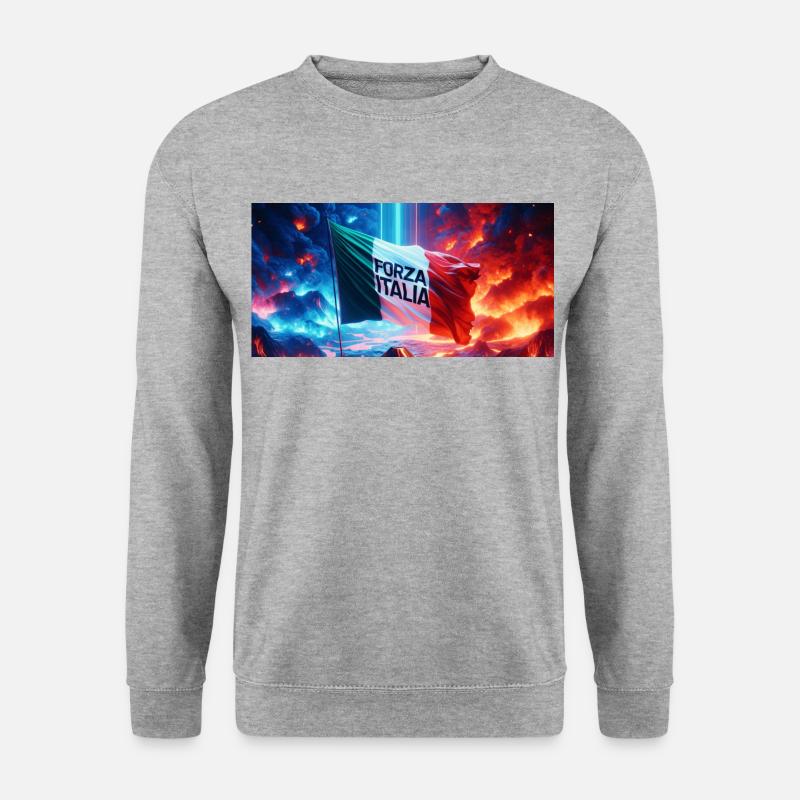 Forza Italia Flagge - Unisex Pullover - Weißgrau meliert