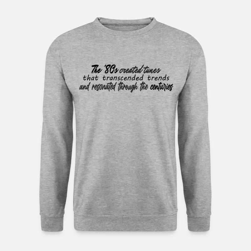 80er Jahre - Unisex Pullover - Weißgrau meliert
