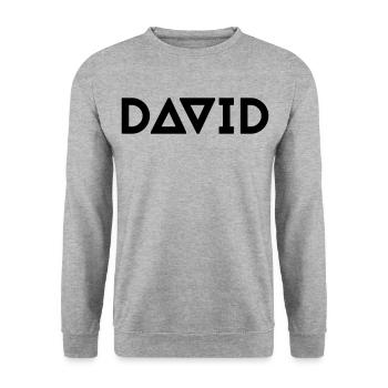 First name David - Unisex Sweatshirt - salt & pepper - Front - Alina (178cm) & Michal (187cm)