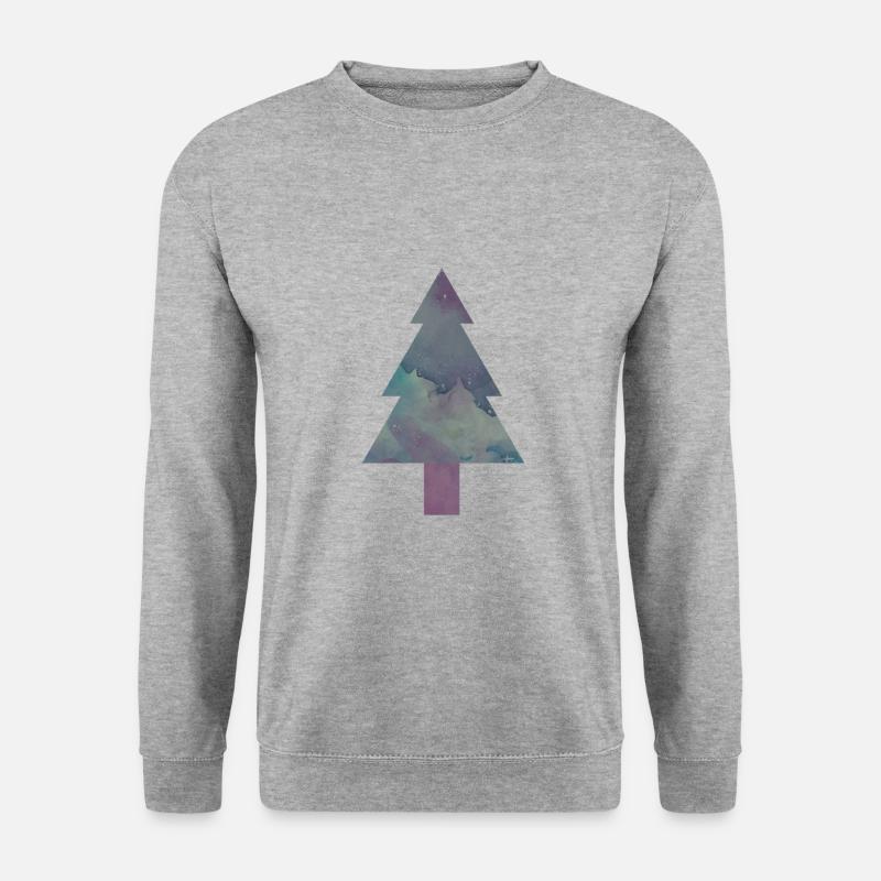 Galaxy Tannenbaum - Unisex Pullover - Weißgrau meliert