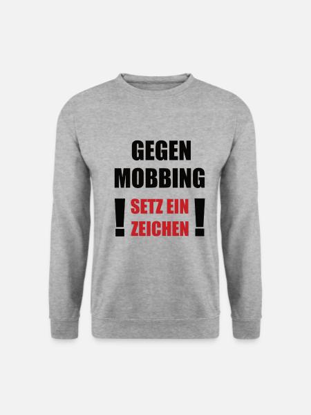 Gegen Mobbing setz ein Zeichen - Unisex Pullover - Weißgrau meliert