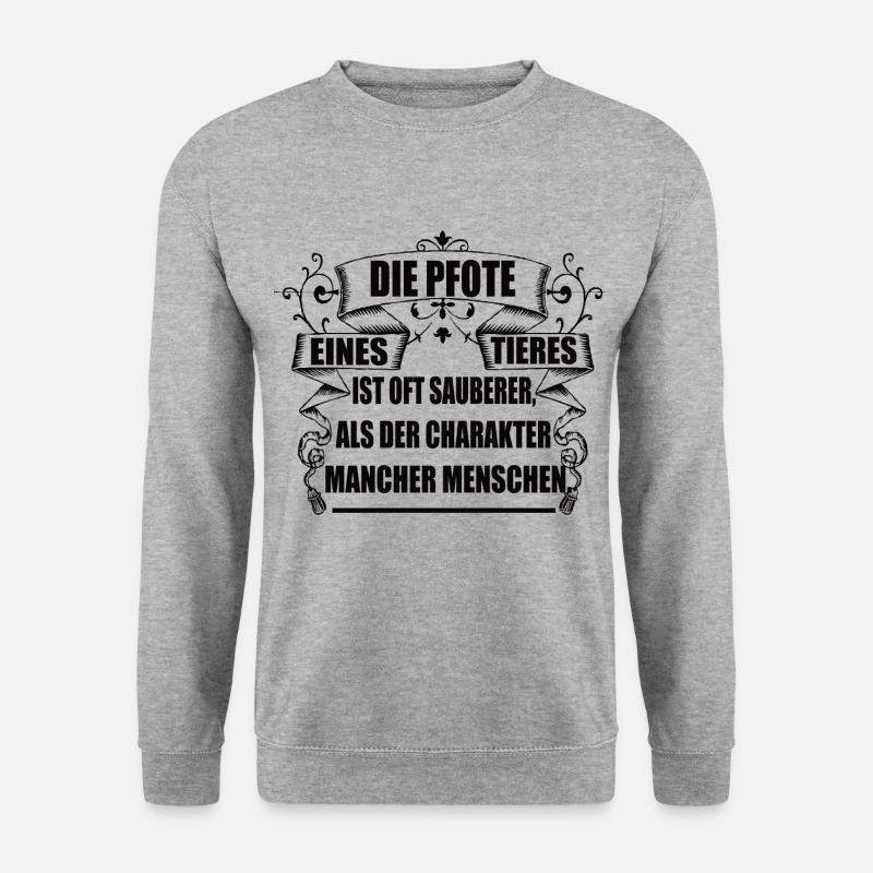 Tier Tiere Die Pfote Eines Tieres s - Unisex Pullover - Weißgrau meliert