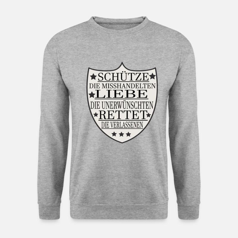 Katze Hund Tierheim Tierschutz - Unisex Pullover - Weißgrau meliert