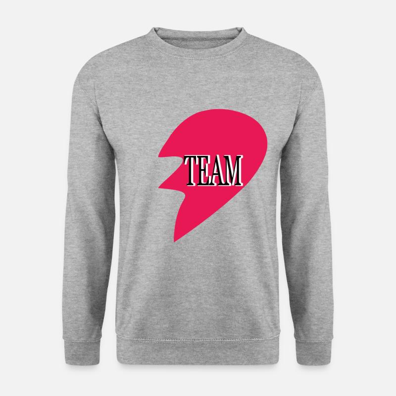 Dream Team Herz - Unisex Pullover - Weißgrau meliert