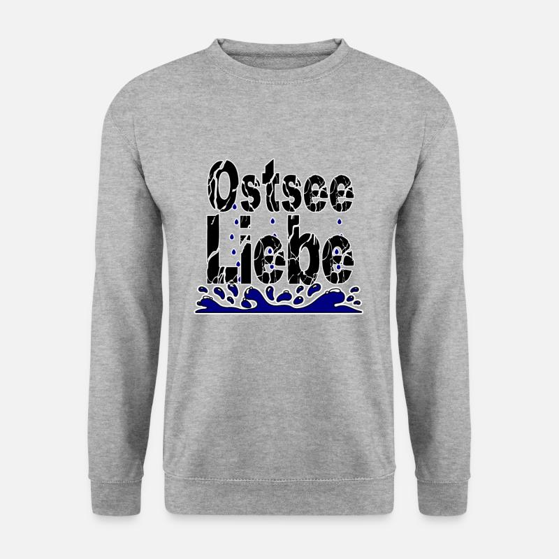 Ostsee Liebe - Unisex Pullover - Weißgrau meliert