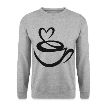 Coffee Gift Caffeine Coffee Bean Coffee Cup - Unisex Sweatshirt - salt & pepper - Front - Alina (178cm) & Michal (187cm)
