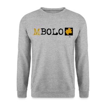 MBOLO Gabon - Unisex Sweatshirt - salt & pepper - Front - Alina (178cm) & Michal (187cm)
