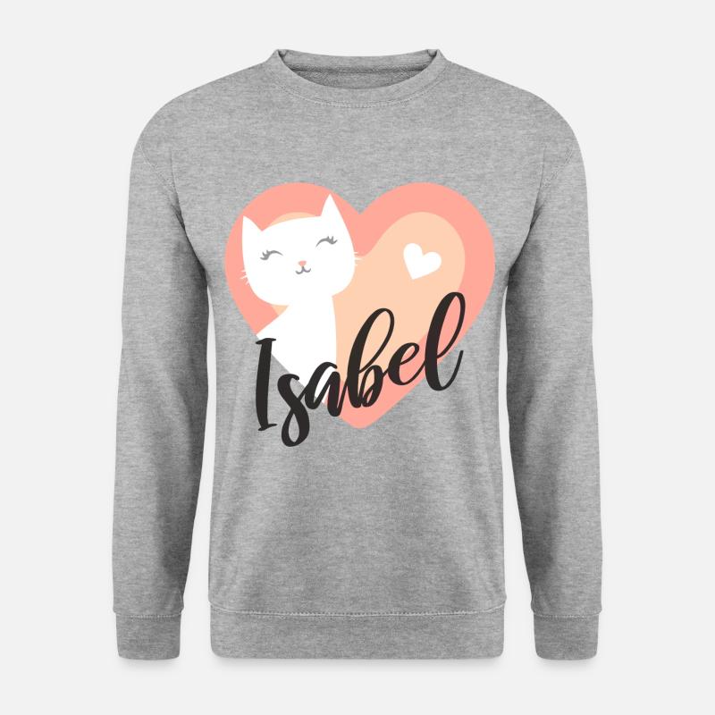 Isabel Name Vorname Kätzchen - Unisex Pullover - Weißgrau meliert