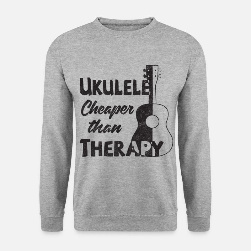 Ukulele! Cheaper than therapy - Unisex Sweatshirt - salt & pepper