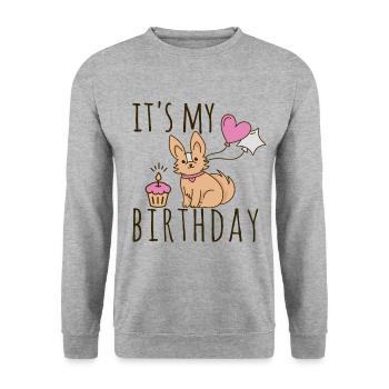 It's my Birthday Dog - Unisex Sweatshirt - salt & pepper - Front - Alina (178cm) & Michal (187cm)