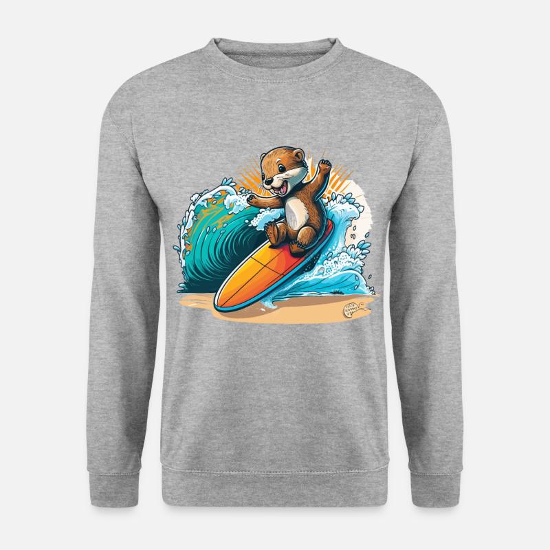 Surfs Up Otter - Unisex Sweatshirt - salt & pepper