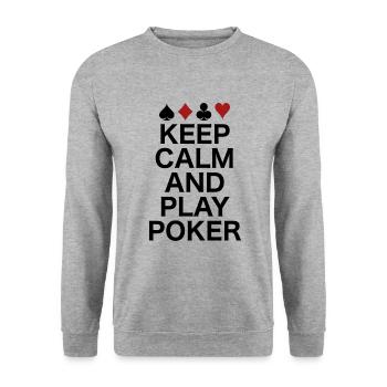 Poker Lover Poker Player Gift Card Game - Unisex Sweatshirt - salt & pepper - Front - Alina (178cm) & Michal (187cm)