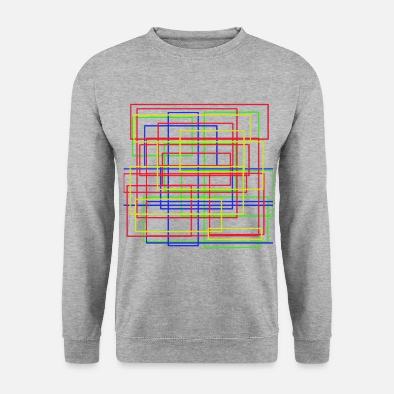 moderne Kunst - Unisex Pullover - Weißgrau meliert
