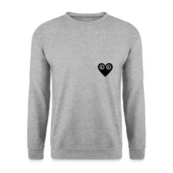 Heart eyes - Unisex Sweatshirt - salt & pepper - Front - Alina (178cm) & Michal (187cm)