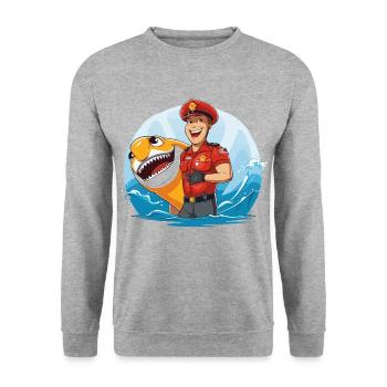 Aileron de sauveteur - Sweat-shirt Unisexe - gris chiné - Devant - Alina (178cm) & Michal (187cm)