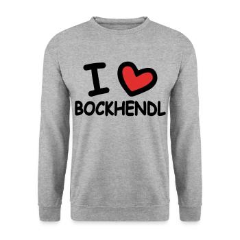 I Love Bockhendl Backhendl - Unisex Sweatshirt - salt & pepper - Front - Alina (178cm) & Michal (187cm)