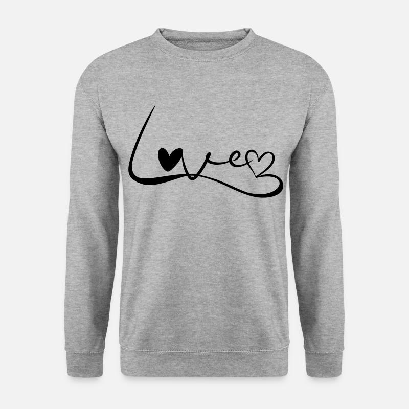 Love Schrift - Unisex Pullover - Weißgrau meliert
